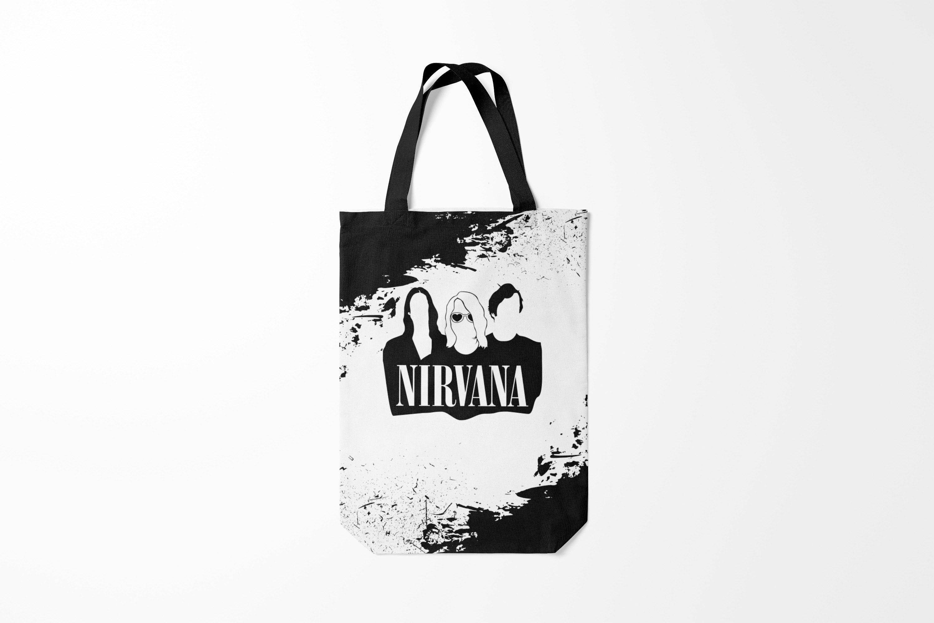 

Сумка шoппер унисекс Burnettie Nirvana Нирвана Группа Гранж ЧБ, белый; черный, Nirvana Нирвана Группа Гранж ЧБ