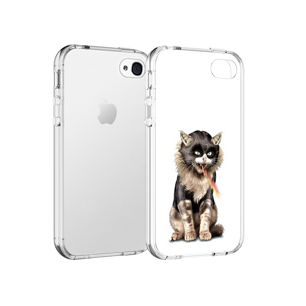 

Чехол MyPads Tocco для Apple iPhone 4 дьяволский кот, Прозрачный, Tocco