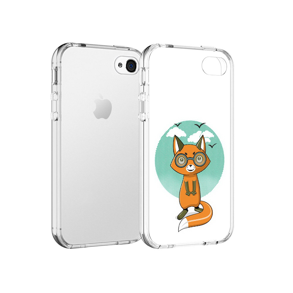 

Чехол MyPads Tocco для Apple iPhone 4 задумчивая лиса, Прозрачный, Tocco