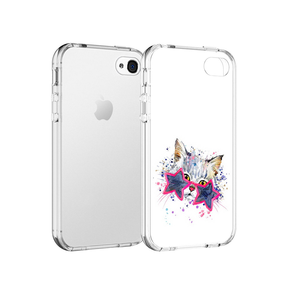 

Чехол MyPads Tocco для Apple iPhone 4 звездные очки, Прозрачный, Tocco