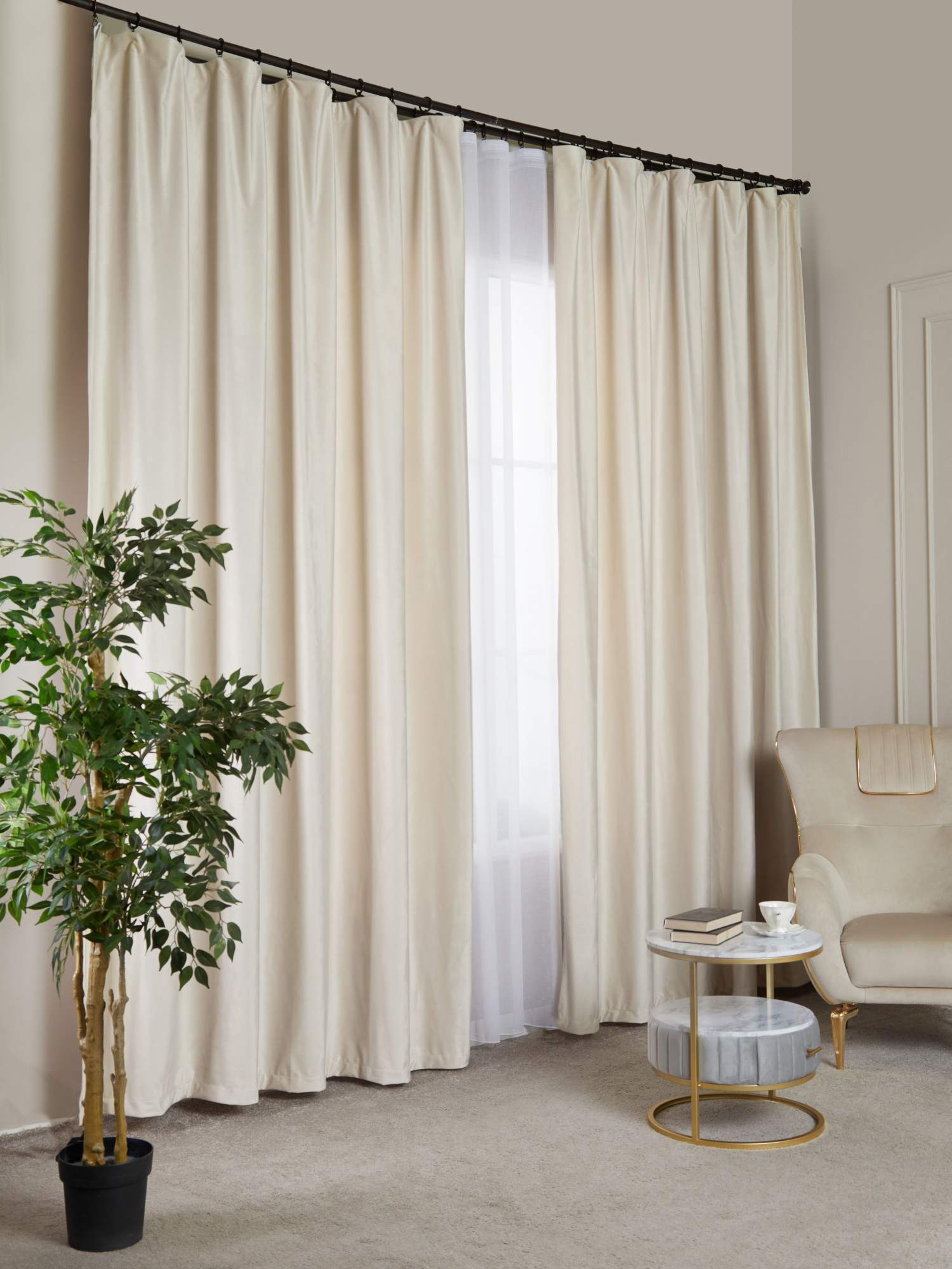 

Комплект штор A&H Бархат 300x220 см на шторной ленте, 2 шт, 2velvet-2