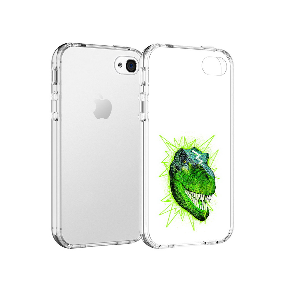 

Чехол MyPads Tocco для Apple iPhone 4 зеленый динозавр, Прозрачный, Tocco