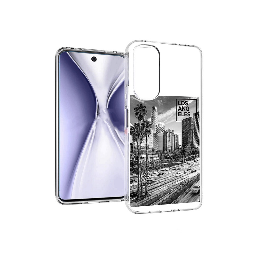 Чехол MyPads Tocco для Huawei Honor X20 черно белый лос анджелес