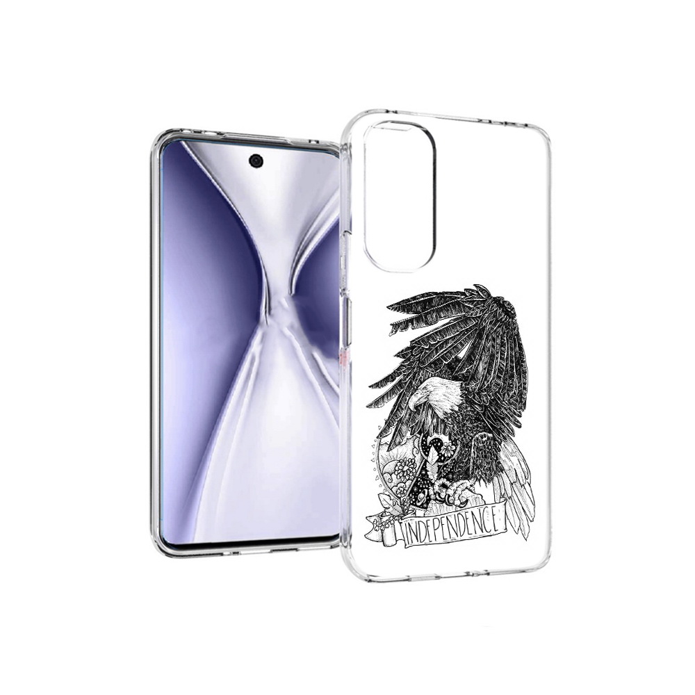 

Чехол MyPads Tocco для Huawei Honor X20 черно белый сокол, Прозрачный, Tocco