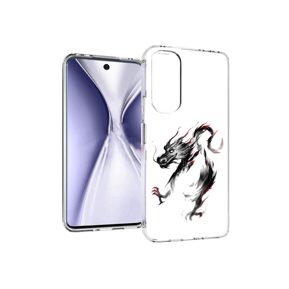 

Чехол MyPads Tocco для Huawei Honor X20 черный дракон, Прозрачный, Tocco