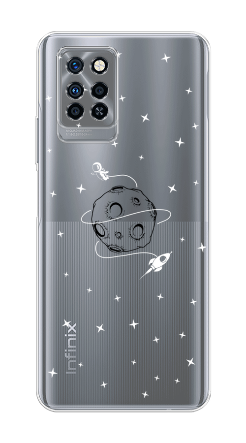 

Чехол на Infinix Note 10 Pro "Полет вокруг луны", Белый;серый;черный, 3100150-2