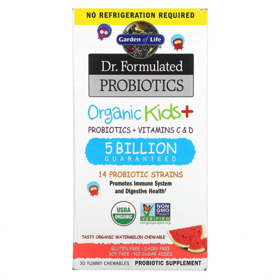 Пробиотики Garden of Life DrFormulated Probiotics детские вкус арбуза 30 шт 5299₽