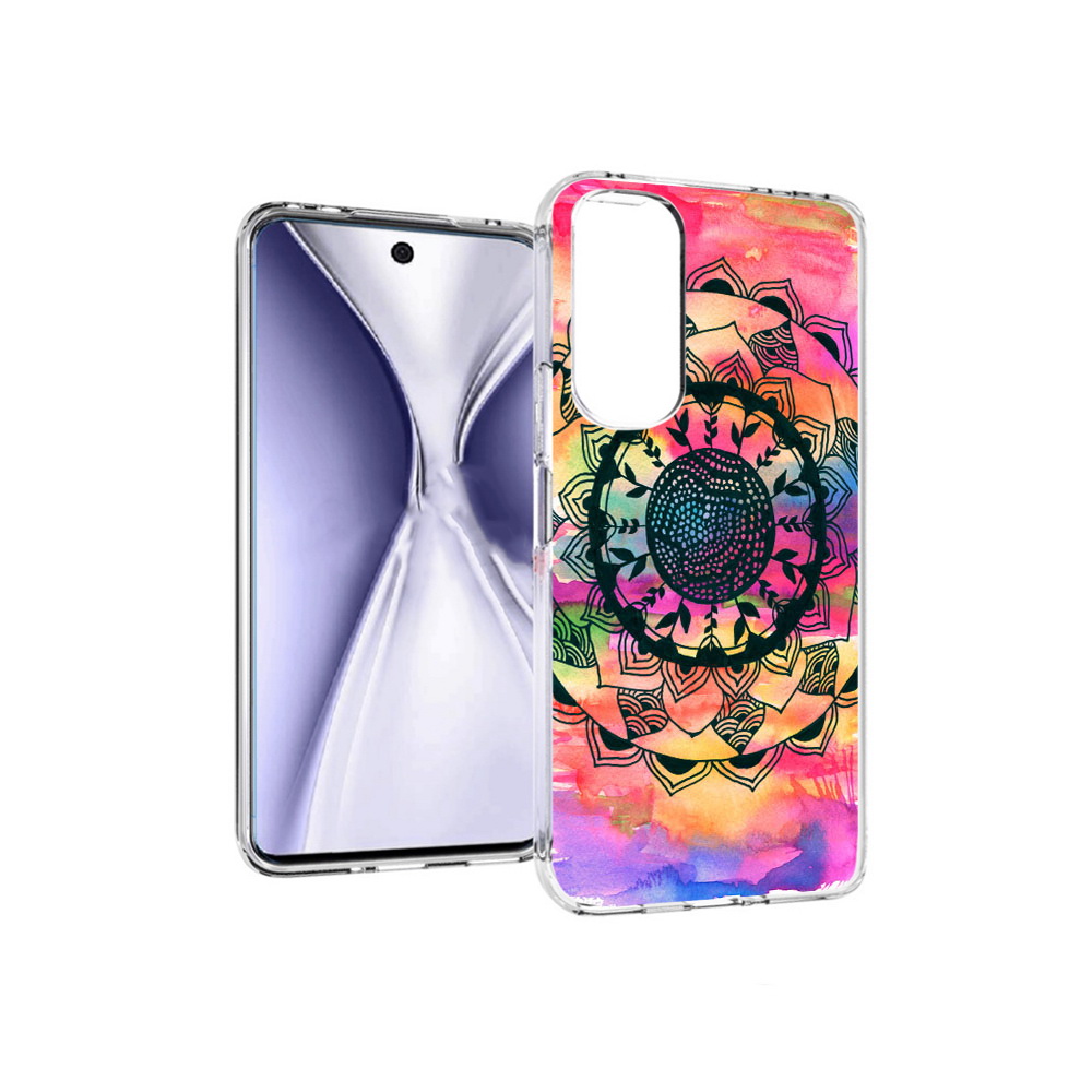 

Чехол MyPads Tocco для Huawei Honor X20 яркая абстракция круглый цветок, Прозрачный, Tocco