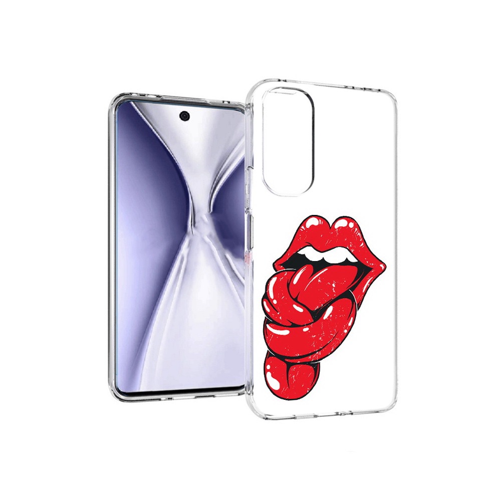 

Чехол MyPads Tocco для Huawei Honor X20 яркие губы с языком, Прозрачный, Tocco