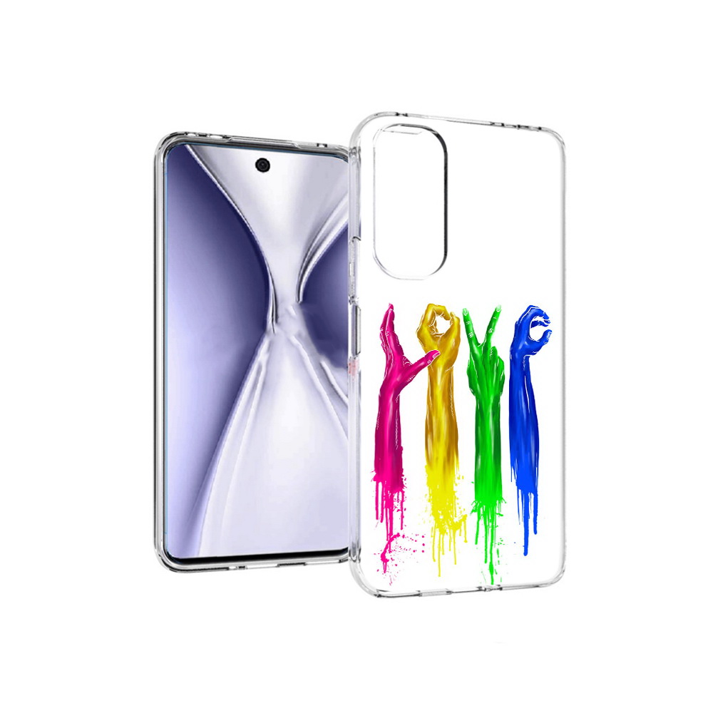 

Чехол MyPads Tocco для Huawei Honor X20 яркие руки love, Прозрачный, Tocco