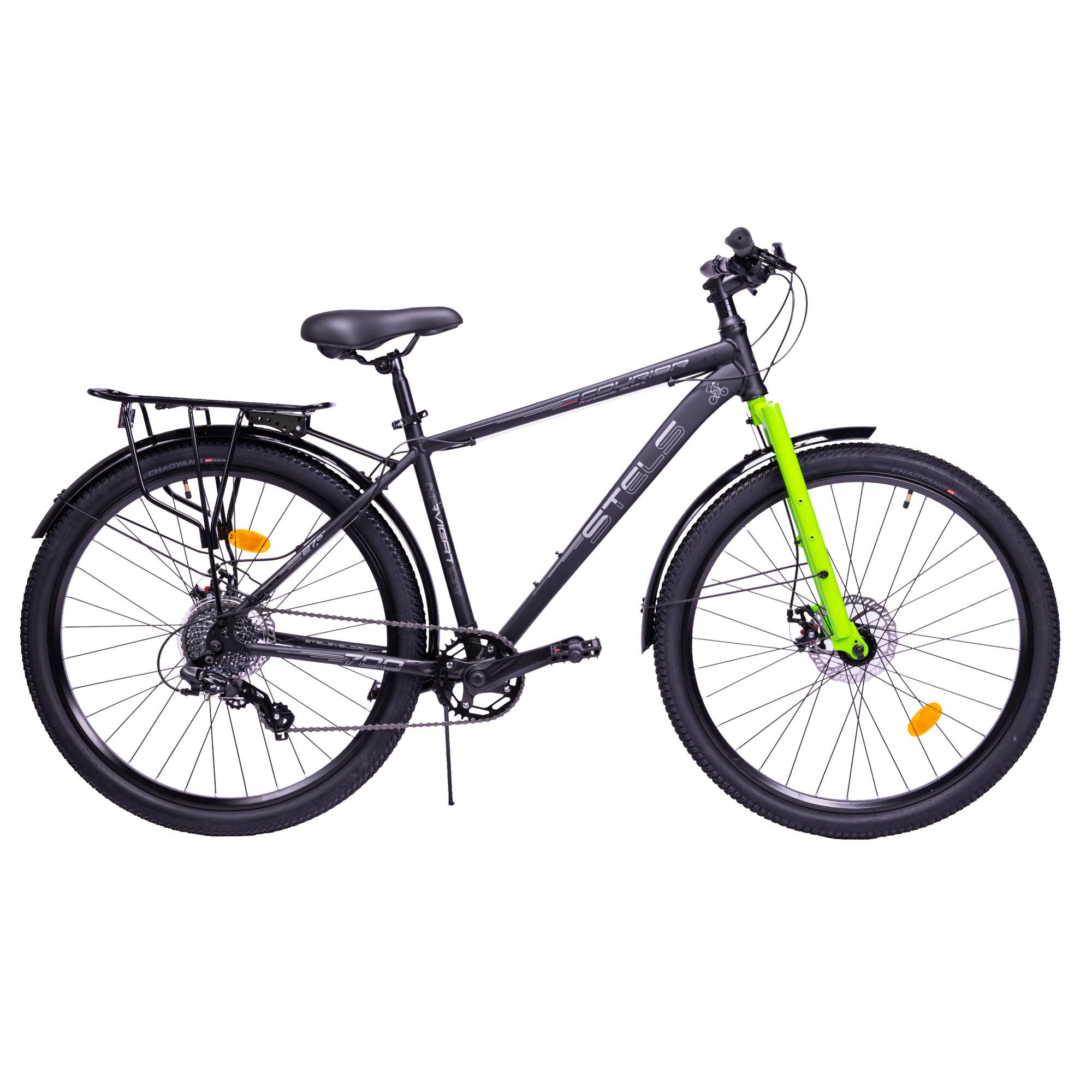 Велосипед Stels Navigator 700 MD Курьер 275 Z010 рама 175 2024 года черный матовый 23190₽