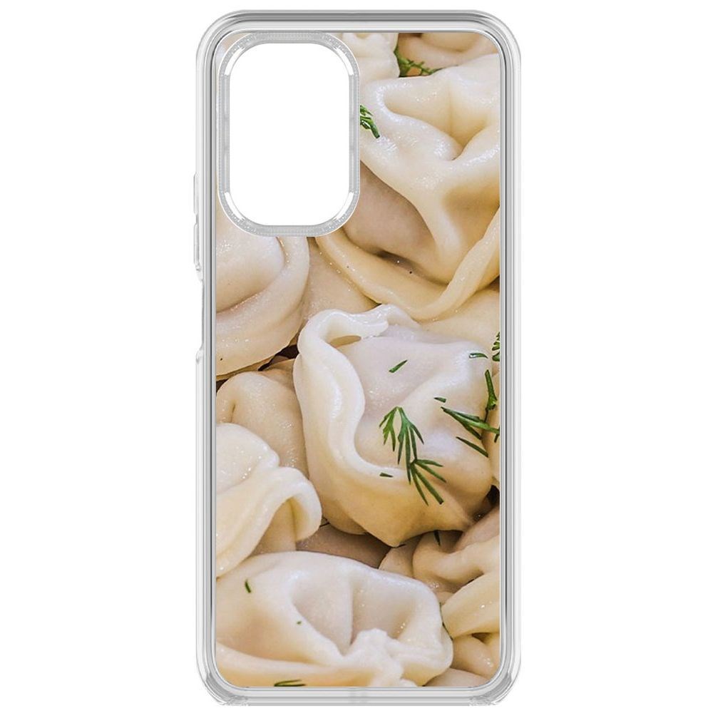 

Чехол-накладка Krutoff Clear Case Пельмешки для Poco F3, Прозрачный