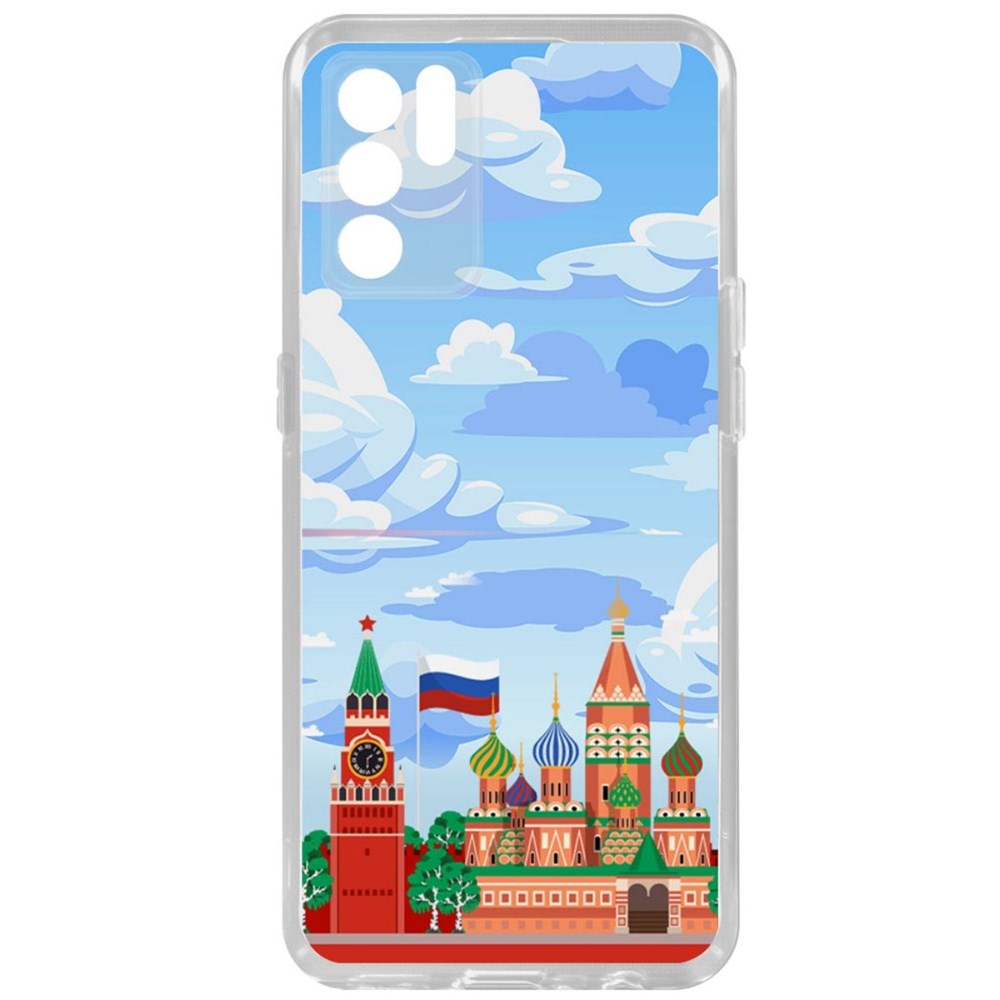 

Чехол-накладка Krutoff Clear Case Красная Площадь для Oppo Reno6, Прозрачный