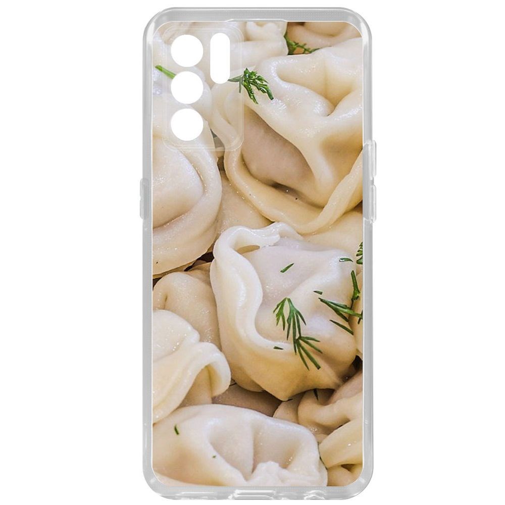 

Чехол-накладка Krutoff Clear Case Пельмешки для Oppo Reno6, Прозрачный