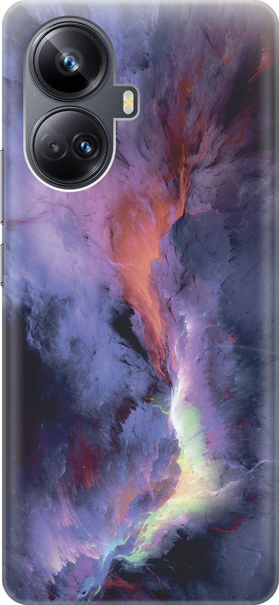 

Силиконовый чехол на Realme 10 Pro+ с принтом "Гром и молния", Фиолетовый;черный, 158636