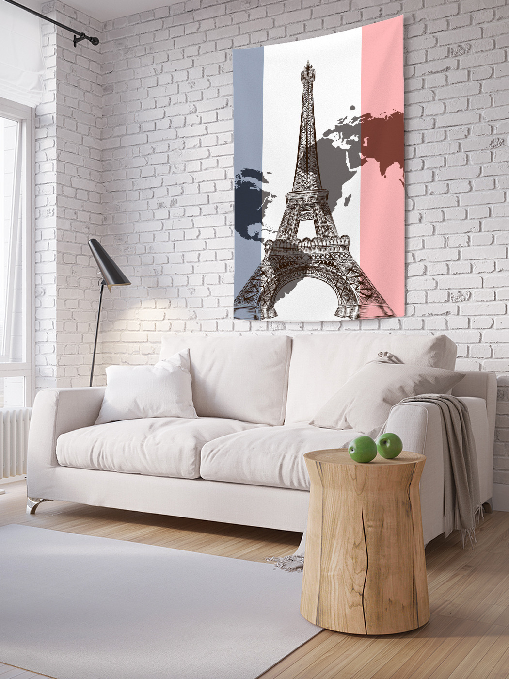 

Вертикальное фотопанно на стену JoyArty Карта и париж 150x200 см, Карта и париж