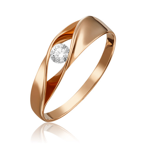 

Кольцо из золота р. 17,5 PLATINA jewelry 01-4891-00-101-1110-30, бриллиант, 01-4891-00-101-1110-30