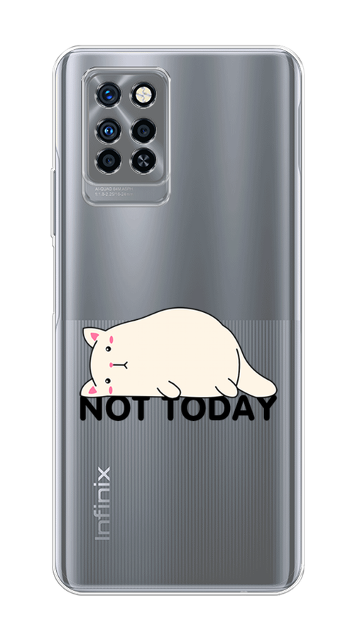 

Чехол на Infinix Note 10 Pro "Cat not today", Белый;розовый;черный, 3100150-1