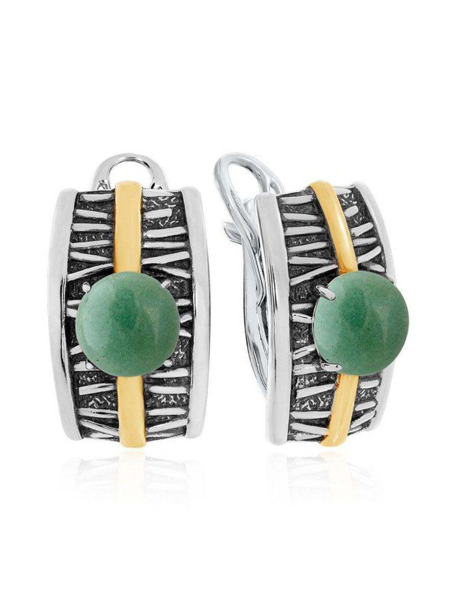 

Серьги из серебра TEO MAORI 82317361754-1-60, малахит искусственный, 82317361754-1-60