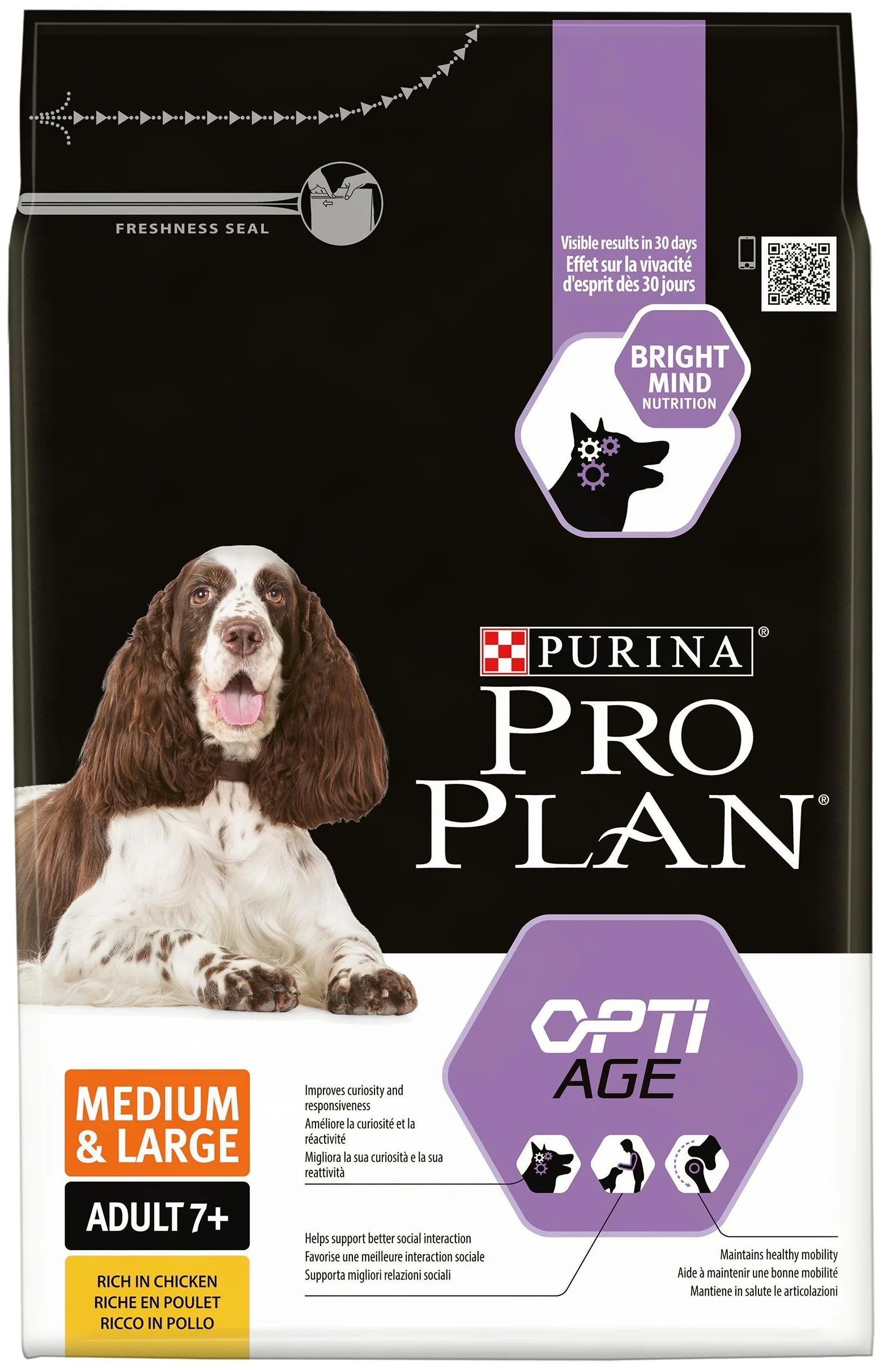 

Сухой корм для собак PRO PLAN ADULT 7+ OPTIAGE MEDIUM & LARGE с курицей и рисом 4шт по 3кг
