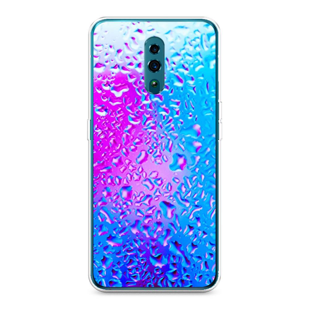 

Чехол для Oppo Reno "Капли на стекле", Голубой;розовый, 250750-3