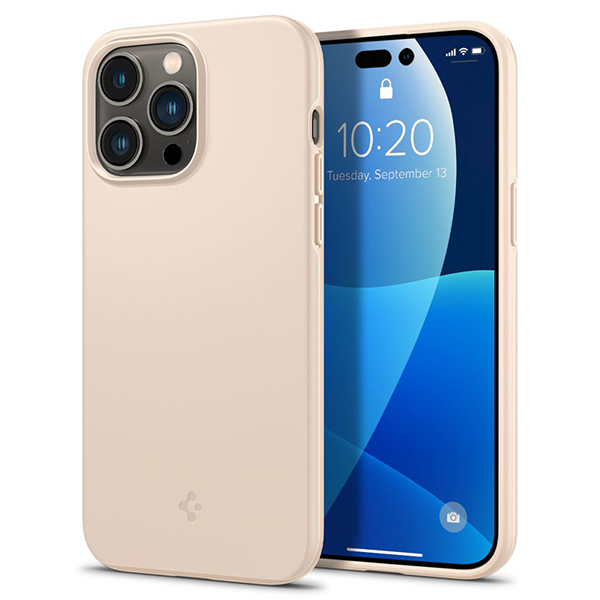 

Чехол Spigen Thin Fit для iPhone 14 Pro Max, песочно-бежевый (ACS04770), Thin Fit
