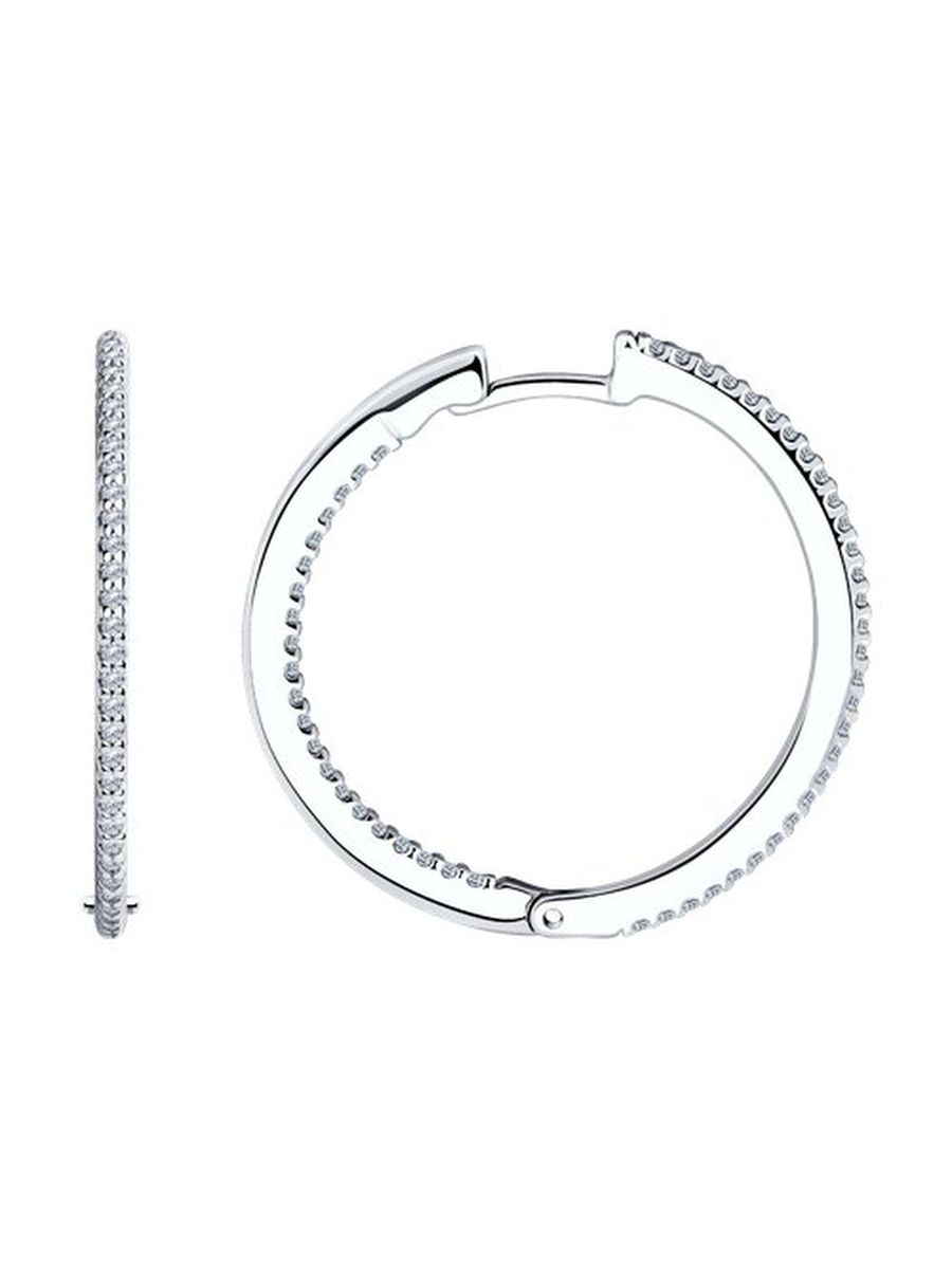 

Серьги конго из серебра TEO MAORI 894025862, фианит, 894025862