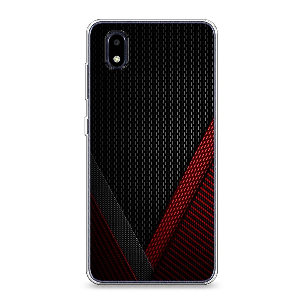 фото Силиконовый чехол "красный карбон" на zte blade a3 (2020) awog