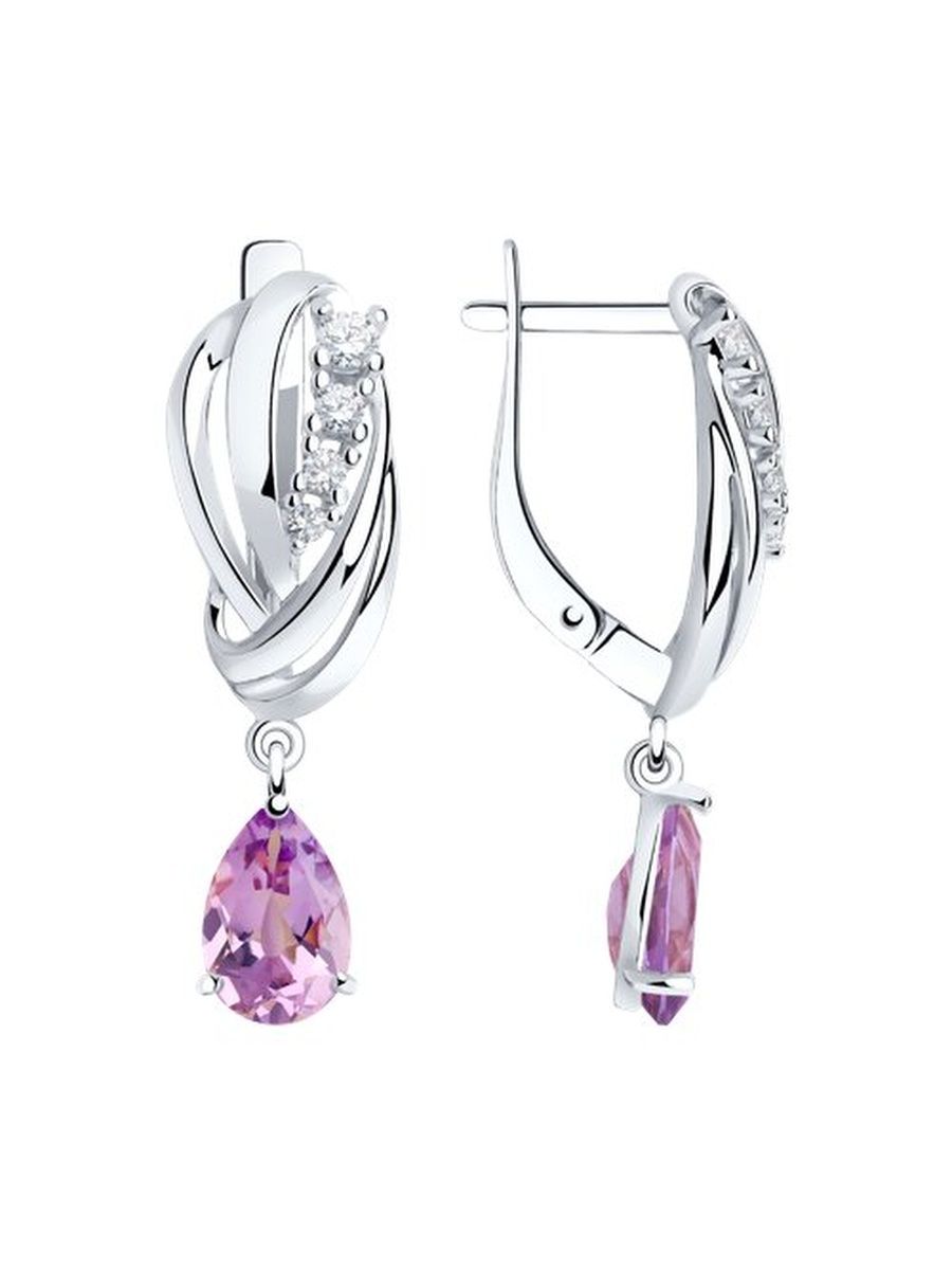 

Серьги из серебра TEO MAORI 892022259, аметист, 892022259