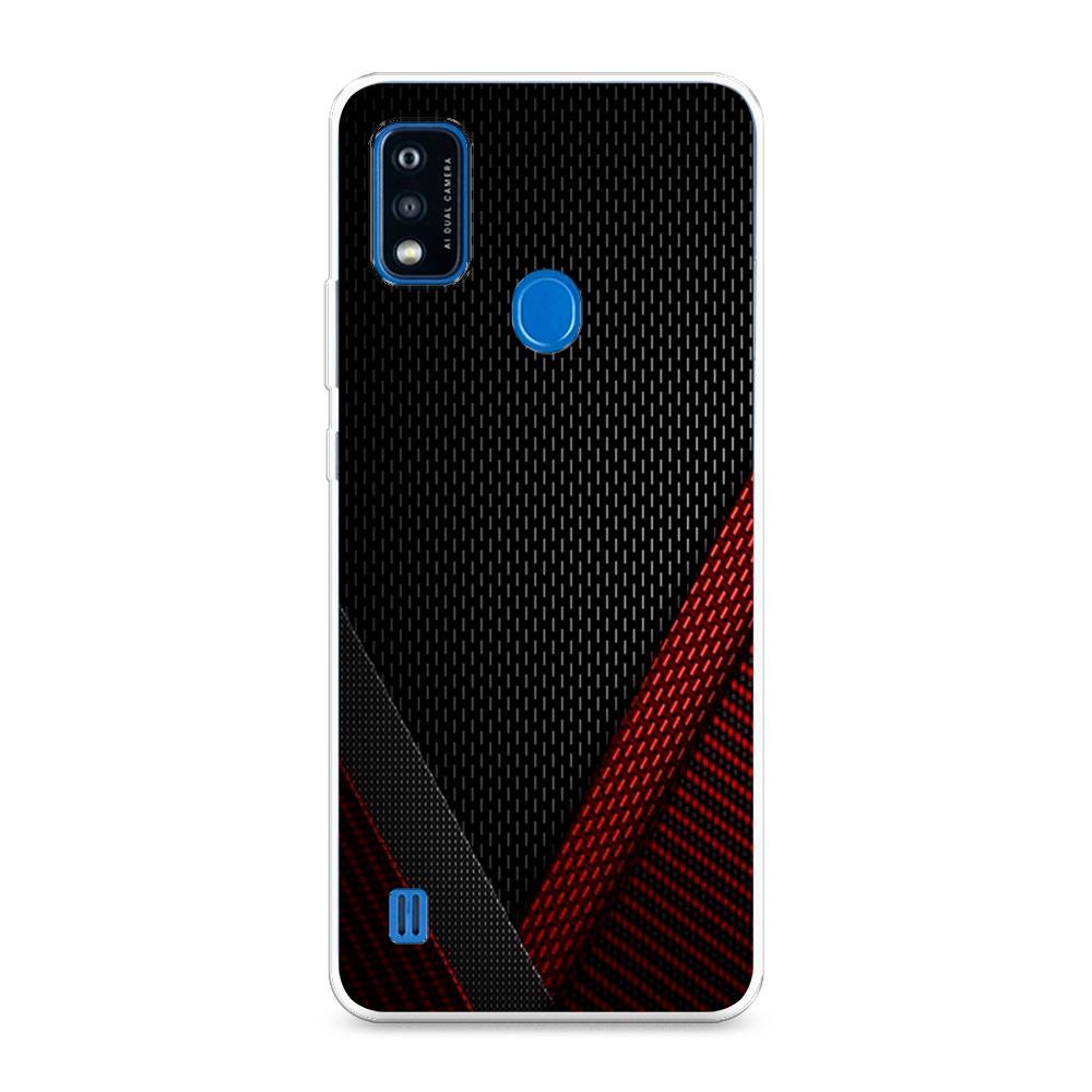 фото Силиконовый чехол "красный карбон" на zte blade a51 awog