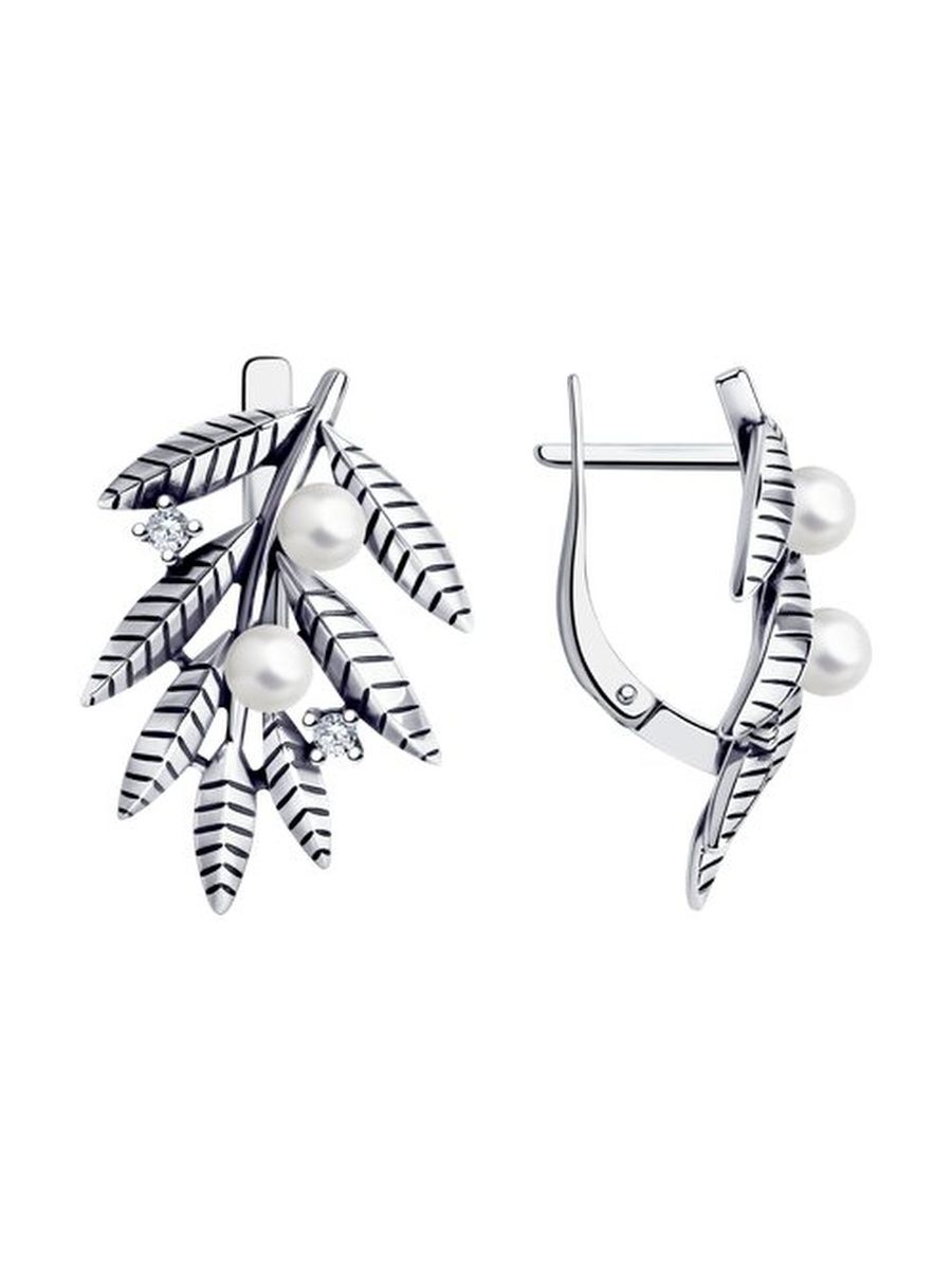 

Серьги из серебра TEO MAORI 895020081, жемчуг искусственный/фианит, 895020081