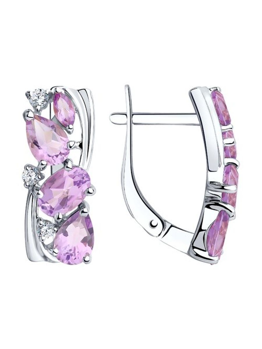 

Серьги из серебра TEO MAORI 892022129, аметист, 892022129