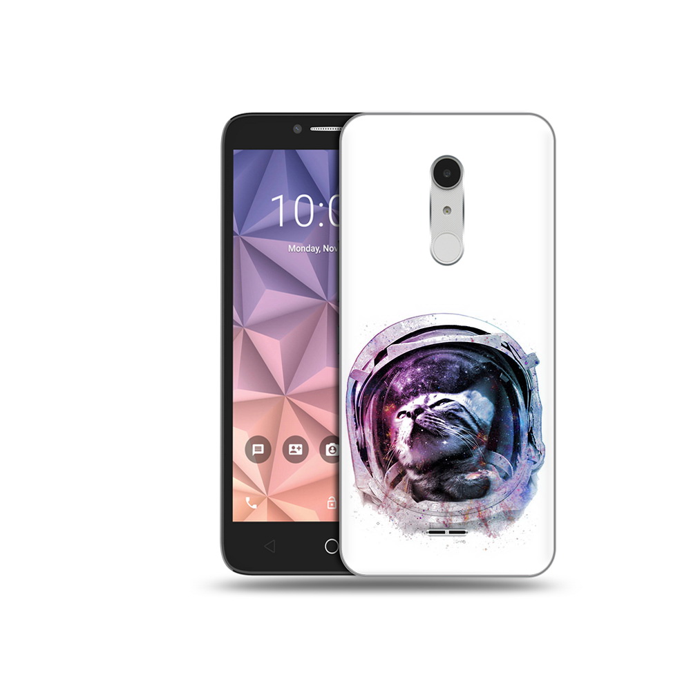 

Чехол MyPads Tocco для Alcatel A3 XL кот в шлеме, Прозрачный, Tocco