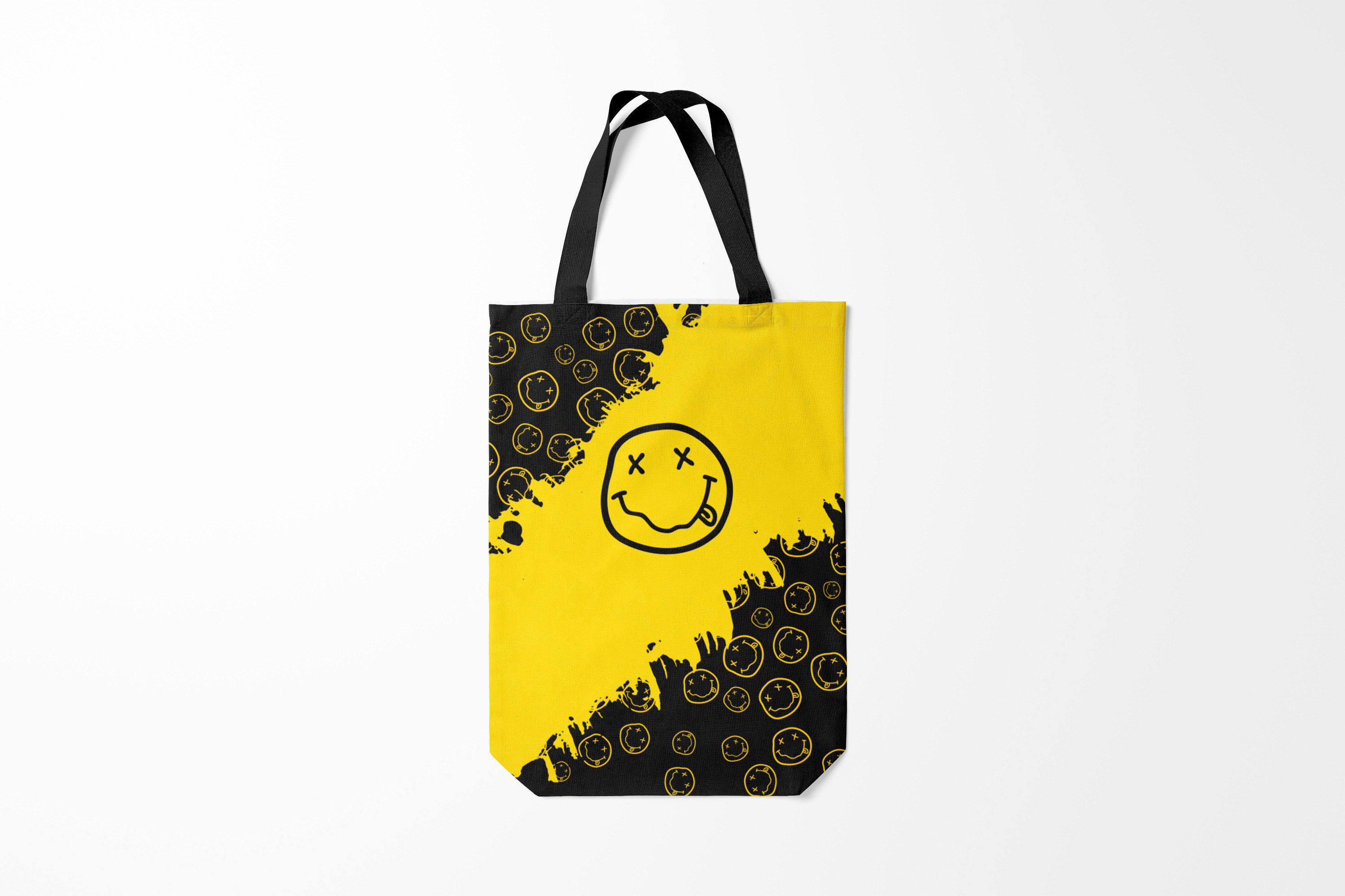 

Сумка шoппер унисекс Burnettie Nirvana Smile Нирвана Рваный Паттерн, желтый, Nirvana Smile Нирвана Рваный Паттерн