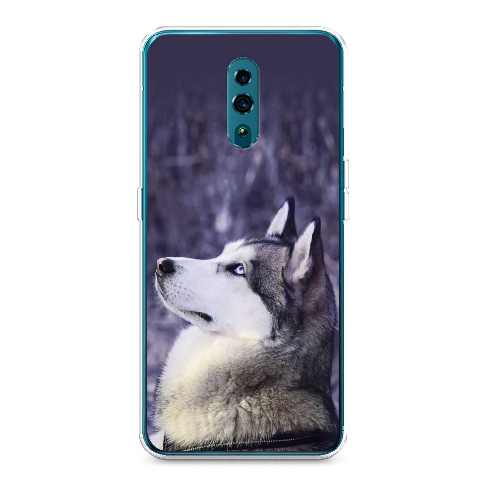 

Чехол для Oppo Reno "Хаски 1", Фиолетовый;белый, 250750-1