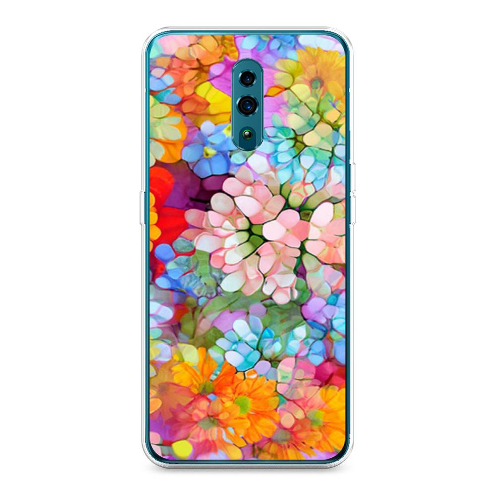 

Чехол для Oppo Reno "Цветы витраж", Оранжевый;розовый;голубой, 250750-3
