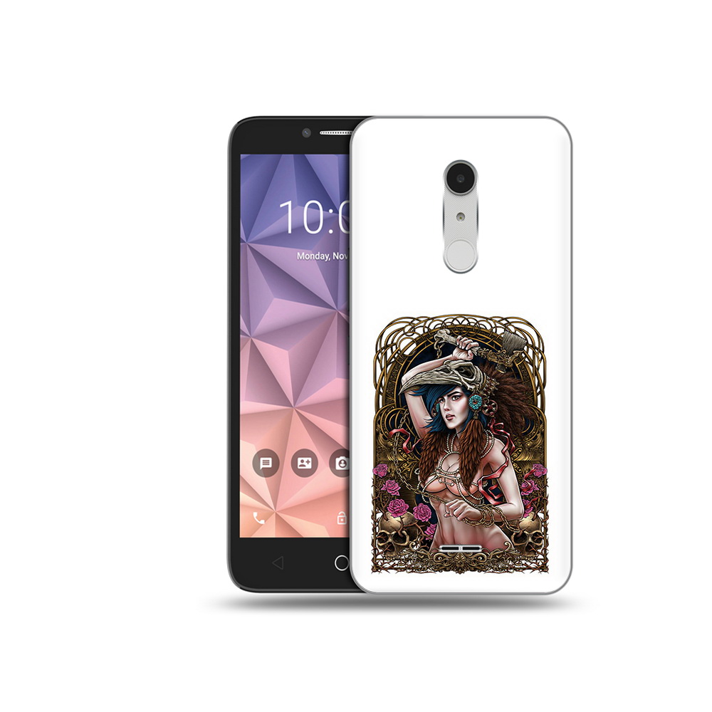 

Чехол MyPads Tocco для Alcatel A3 XL красивая девушка рисунок, Прозрачный, Tocco