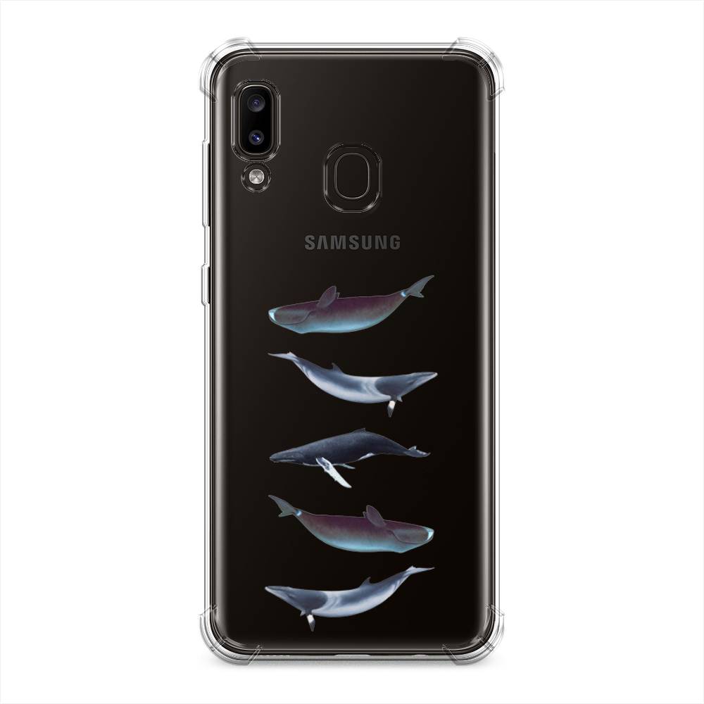 фото Противоударный силиконовый чехол "киты арт 2" на samsung galaxy a30 awog