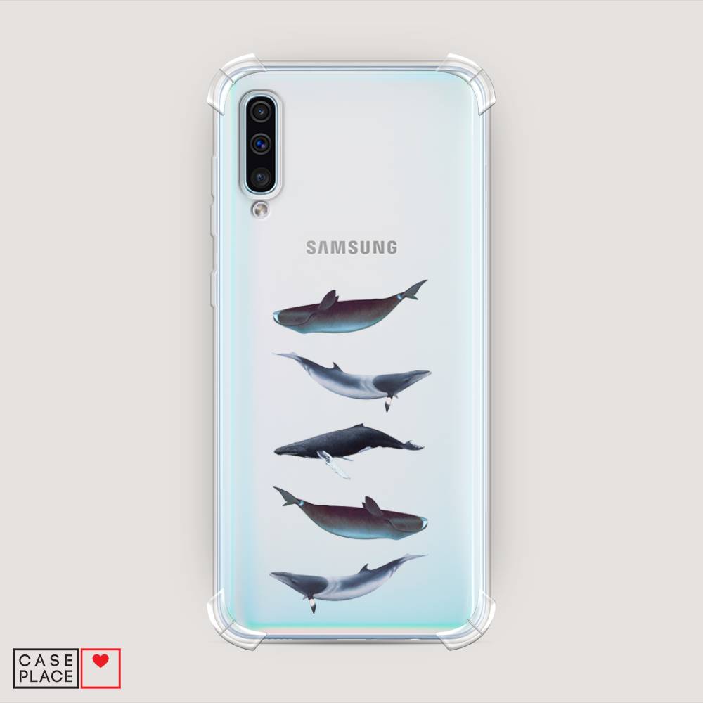 фото Противоударный силиконовый чехол "киты арт 2" на samsung galaxy a30s awog