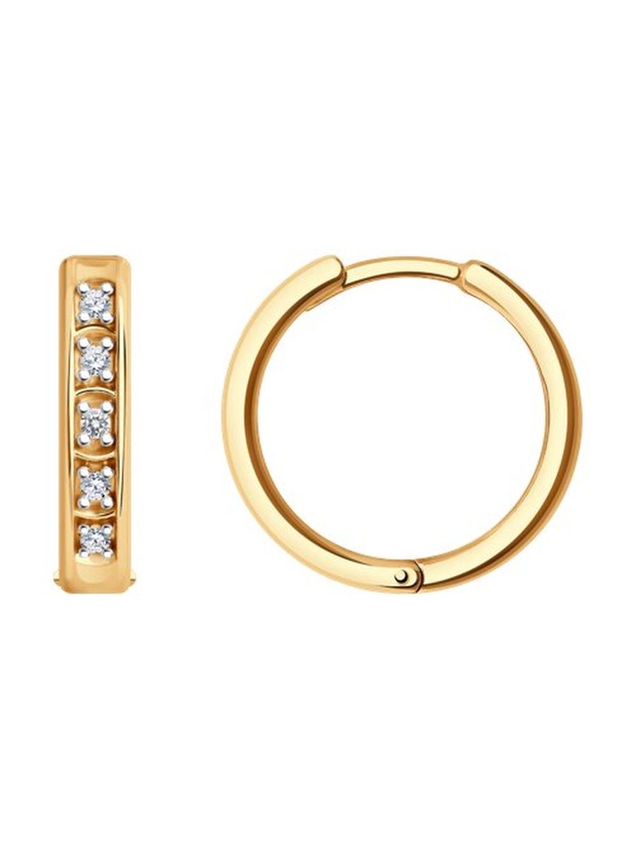 

Серьги конго из серебра TEO MAORI 893-120-01605-1, фианит, 893-120-01605-1