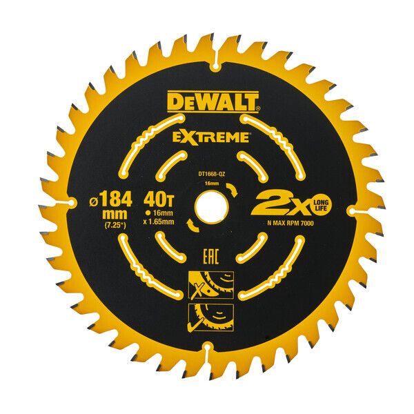 фото Пильный диск dewalt dt1668-qz, 184x16 мм