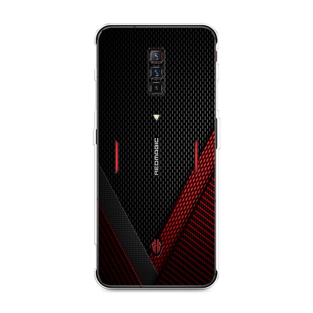 фото Силиконовый чехол "красный карбон" на zte nubia red magic 6 awog