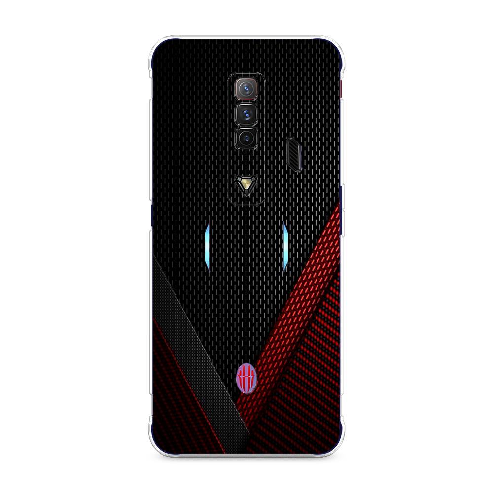 фото Силиконовый чехол "красный карбон" на zte nubia red magic 7 awog