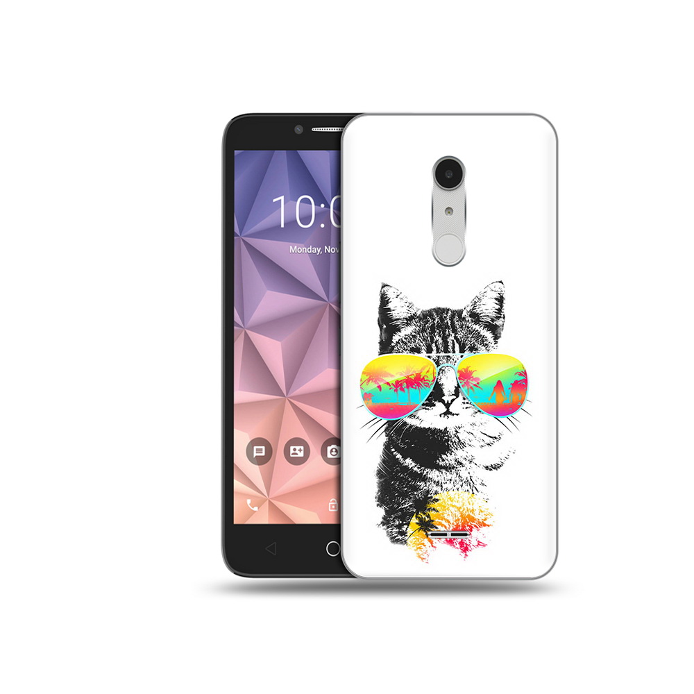 

Чехол MyPads Tocco для Alcatel A3 XL крутой кот, Прозрачный, Tocco
