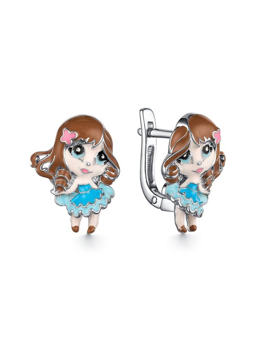 

Серьги из серебра TEO MAORI 8901022635, эмаль, 8901022635
