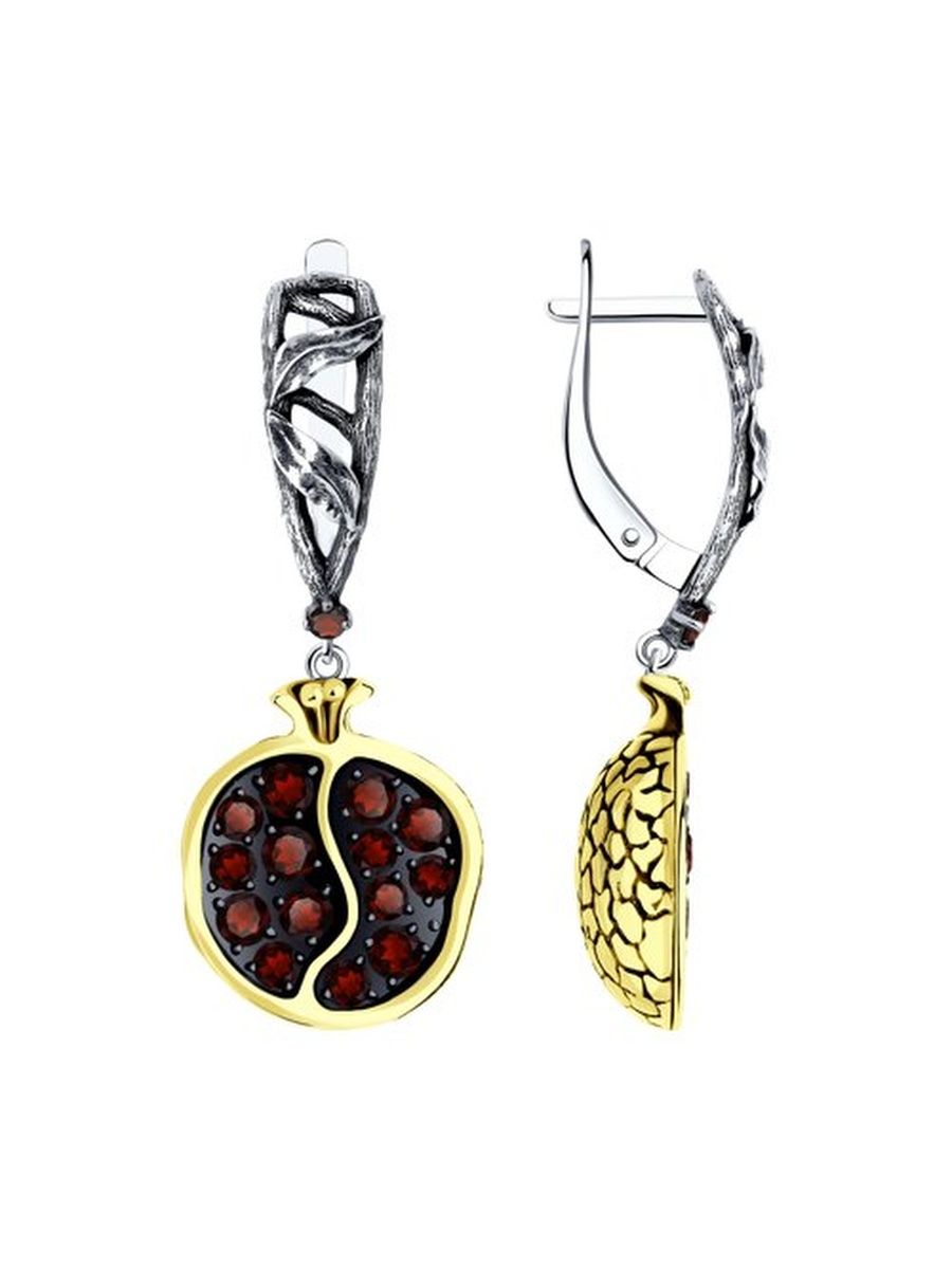 

Серьги из серебра TEO MAORI 892022312, гранат, 892022312