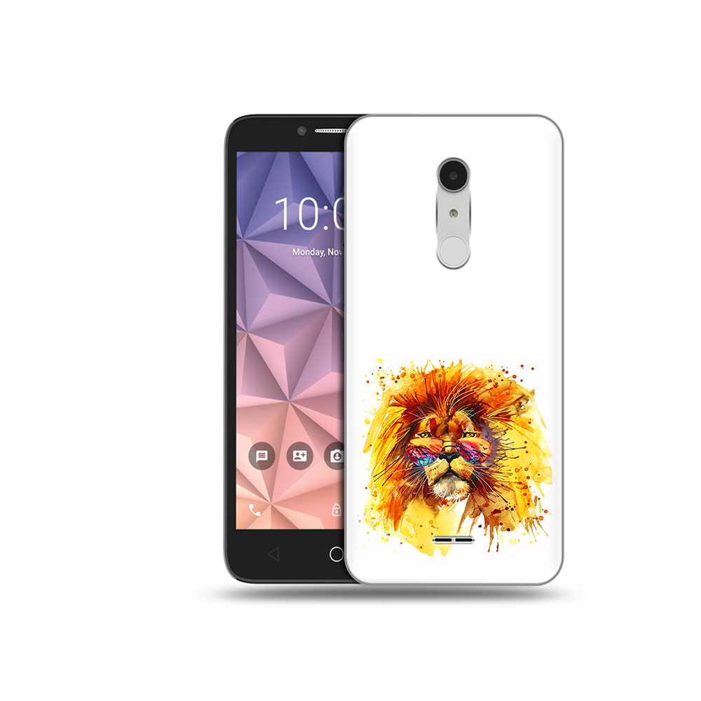 

Чехол MyPads Tocco для Alcatel A3 XL лев в очках, Прозрачный, Tocco