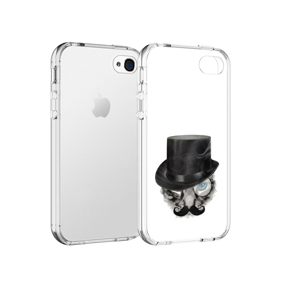 

Чехол MyPads Tocco для Apple iPhone 4 интелегентный кот, Прозрачный, Tocco