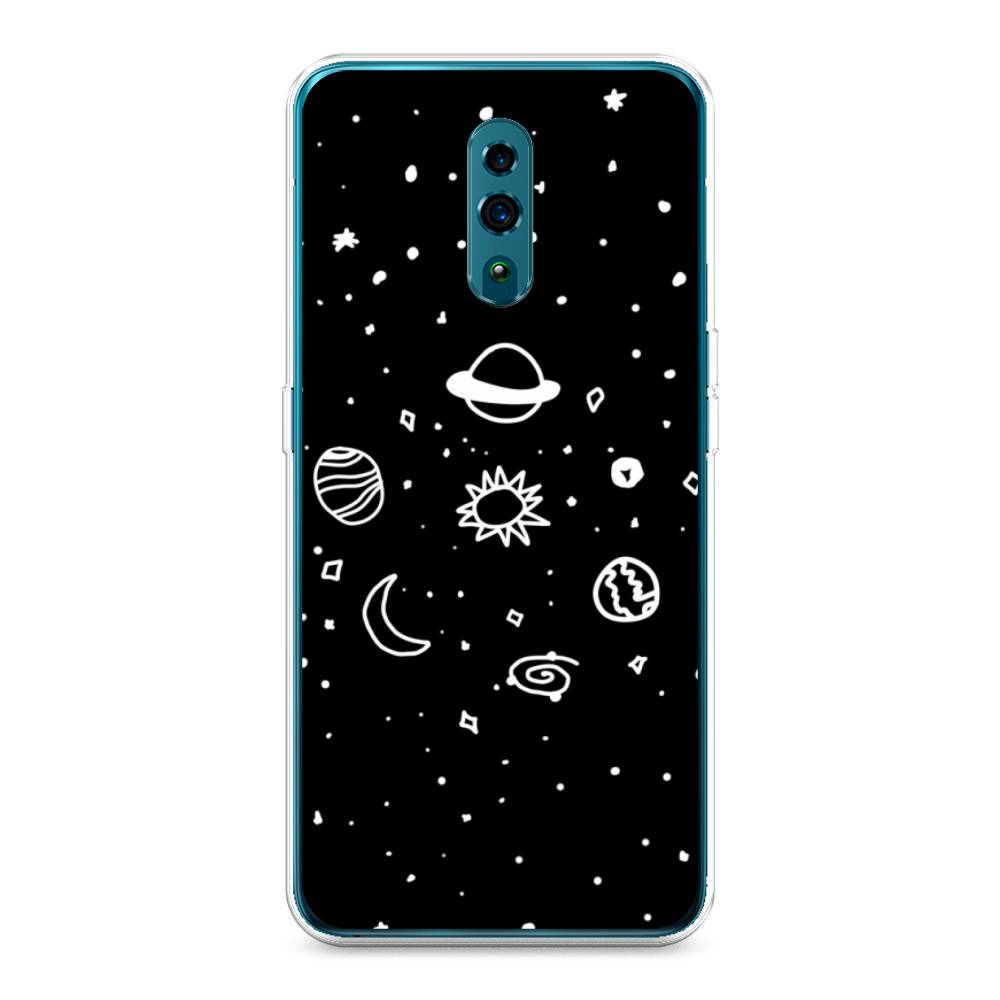 

Чехол для Oppo Reno "Дудл солнечной системы", Бежевый;серый, 250750-2