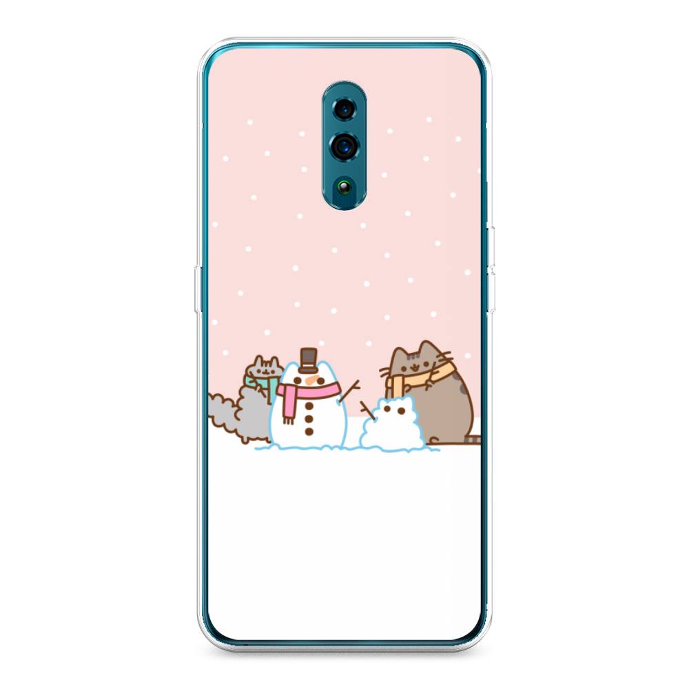 

Чехол для Oppo Reno "Котики в снегу", Розовый;белый;серый, 250750-5